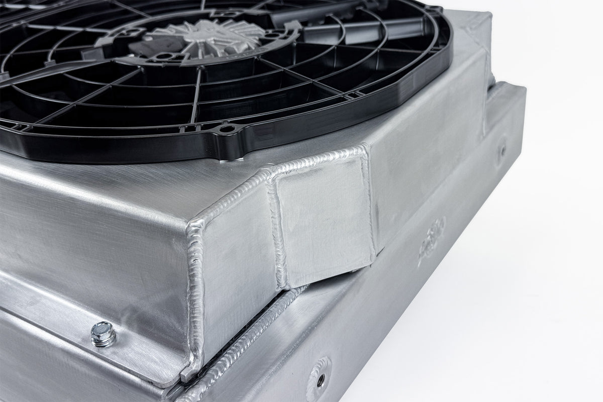 CSF Motorsport Radiator with Shroud - 14in SPAL Brushless Fans - Harnesses - 8374