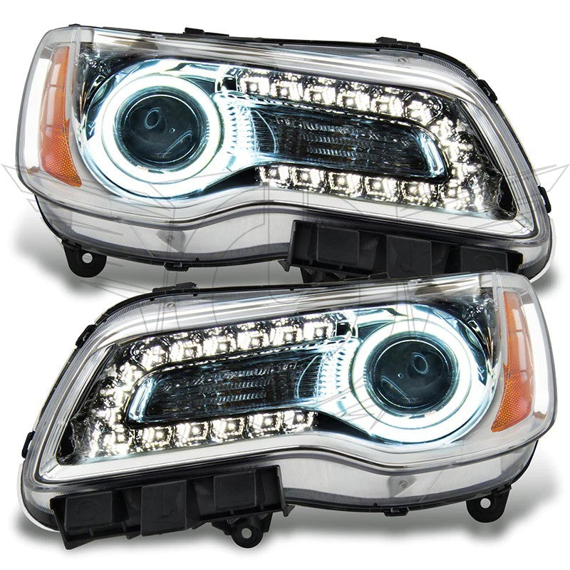 Oracle 11-14 Chrysler 300C NON HID LED Halo Headlights Chrome Housing - Blue  - 7728-002