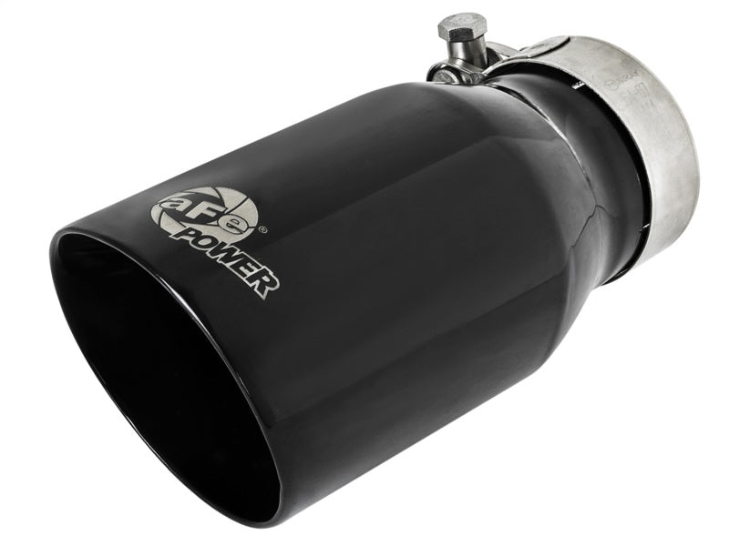 aFe MACH Force-Xp Universal 409 SS Single-Wall Clamp-On Exhaust Tip - Black - 49T25354-B07