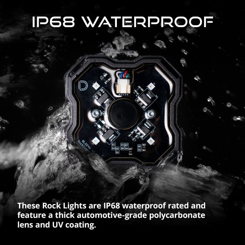 Diode Dynamics Stage Series SXS Rock Light Installer Kit RGBW M8 (4-pack) - DD7751