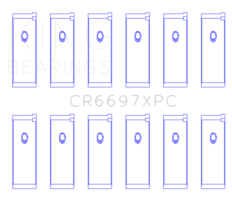 King Nissan RB25/RB26 (Size .026) Coated Performance Rod Bearing Set - CR6697XPC.026