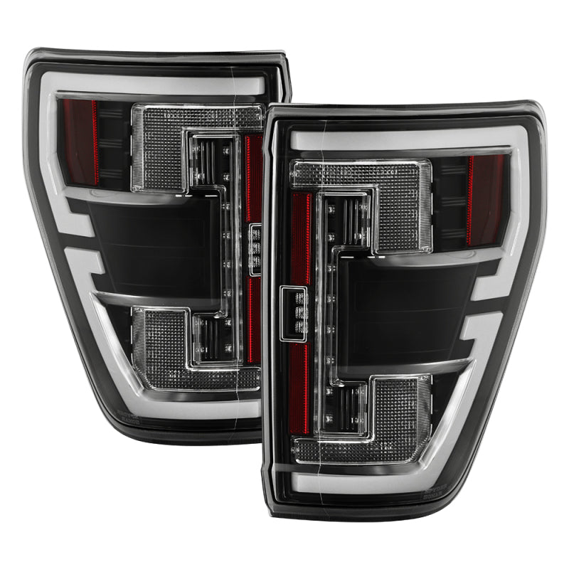 Spyder 21-23 Ford F150 (Halogen w/ Blind Spot) Full LED Tail Lights - Black (ALT-YD-FF15021HALBS-BK) - 5088789
