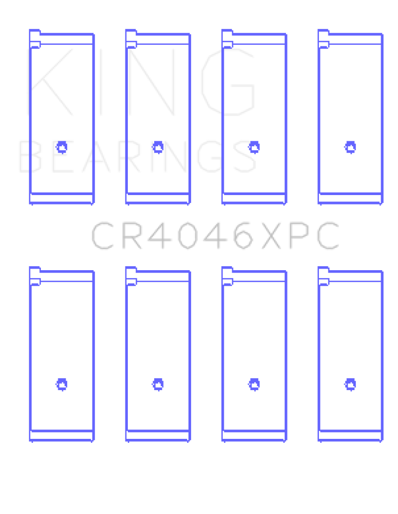 King Honda B20B4 / B20Z2 / D16 Series ZC 16V (Size 0.25 Oversized) Coated Rod Bearing Set - CR4046XPC0.25