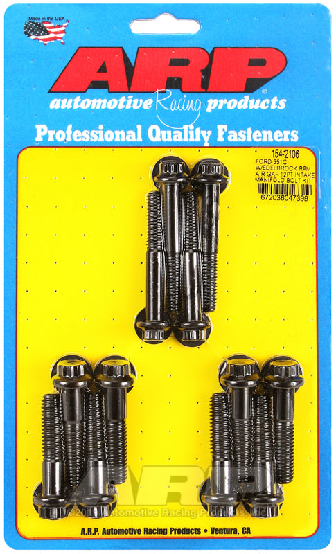 ARP Ford 351C w/Edelbrock RPM air gap 12pt intake manifold bolt kit - 154-2106