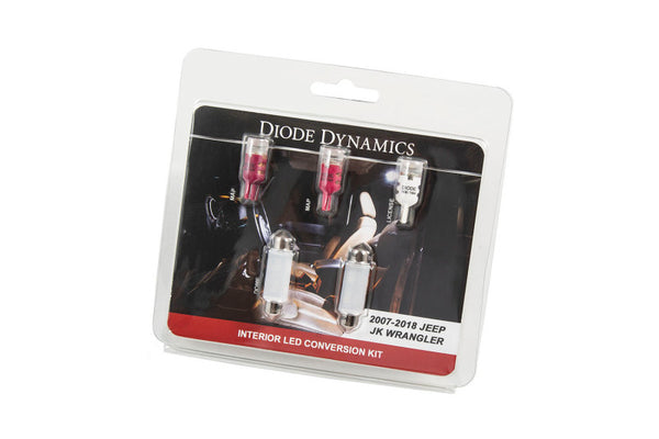 Diode Dynamics Wrangler JK 4dr Interior Kit Stage 2 - Red - DD0368 for 2018 Jeep Wrangler - front view