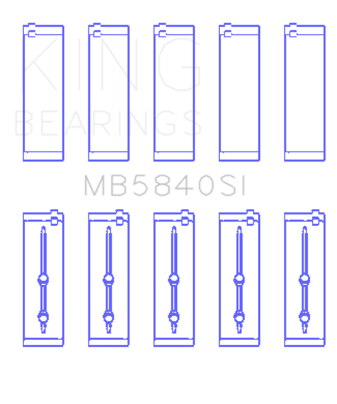 King Engine Bearings Chrysler/Dodge Gen Iii Hemi 5.7/6.1/6.4 (Size +0.25mm) Main Bearing Set - MB5840SI0.25