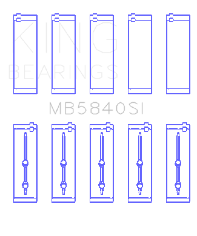 King Engine Bearings Chrysler/Dodge Gen 3 Hemi 5.7/6.1/6.4 (Size +1.0mm) Main Bearing Set - MB5840SI1.0