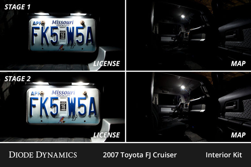 Diode Dynamics 07-14 Toyota FJ Cruiser Interior LED Kit Cool White Stage 1 - DD0585 by Diode Dynamics - angle view