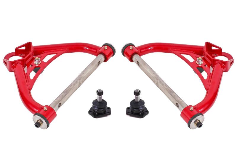 BMR 70-81 Chevrolet Camaro A-Arms Upper Non-Adjustable Delrin Std Ball Joint - Red - AAU321R