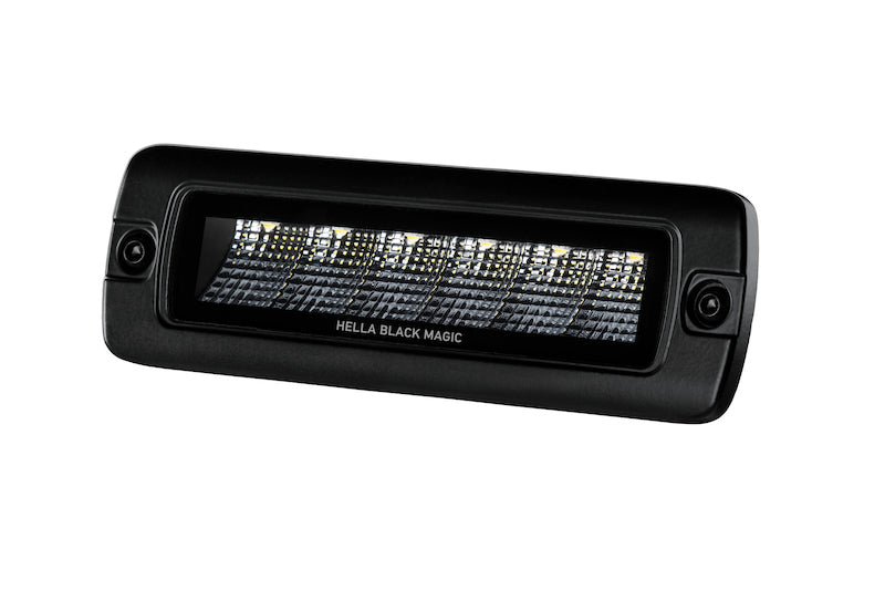 Hella Universal Black Magic 6 L.E.D. Flush Mount Mini Light Bar - Flood Beam - 358176221