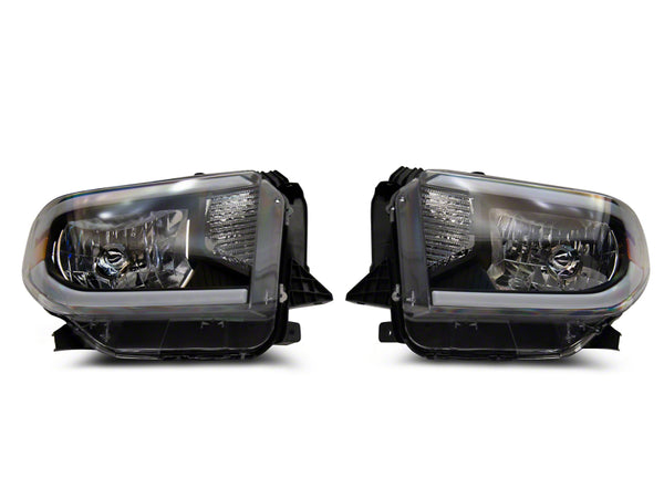 Raxiom 14-21 Toyota Tundra Axial Series Headlights w/ LED Bar- Blk Housing (Clear Lens) - TU16008 for 2014-2021 Toyota Tundra