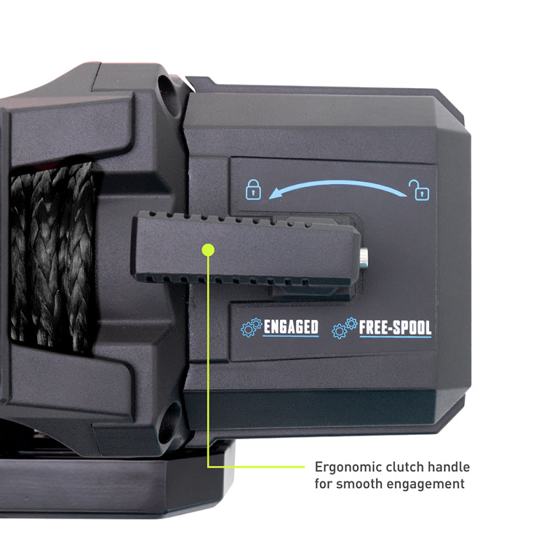 Borne Off-Road 10K Winch - Black Synthetic Rope - BNWN-10-SBK