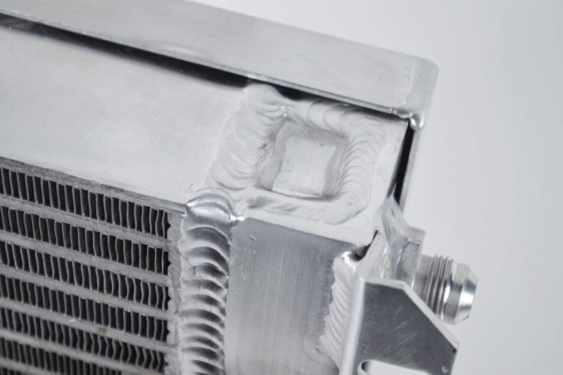 CSF Dual Fluid Bar &amp; Plate HD Oil Cooler w/9in SPAL Fan (1/3 &amp; 2/3 Partition) - 13.8in L x 10in H - 8026