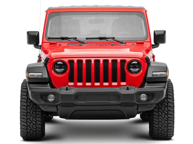 Raxiom 18-23 Jeep Wrangler JL Axial Series 9-In Angel Eye LED Headlights- Blk Housing (Clear Lens) - J171705