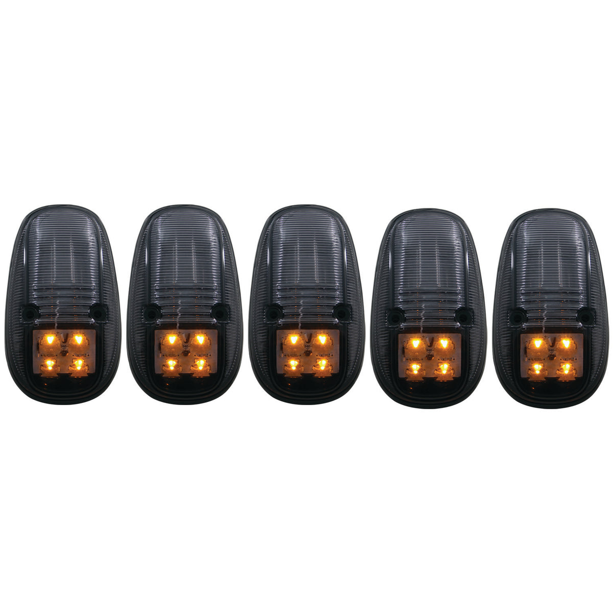 ANZO 1999-2002 Dodge Ram 3500 LED Cab Roof Light Kit Smoke 5pc - 861098 for 1999-2002 Dodge Ram 2500 - front view