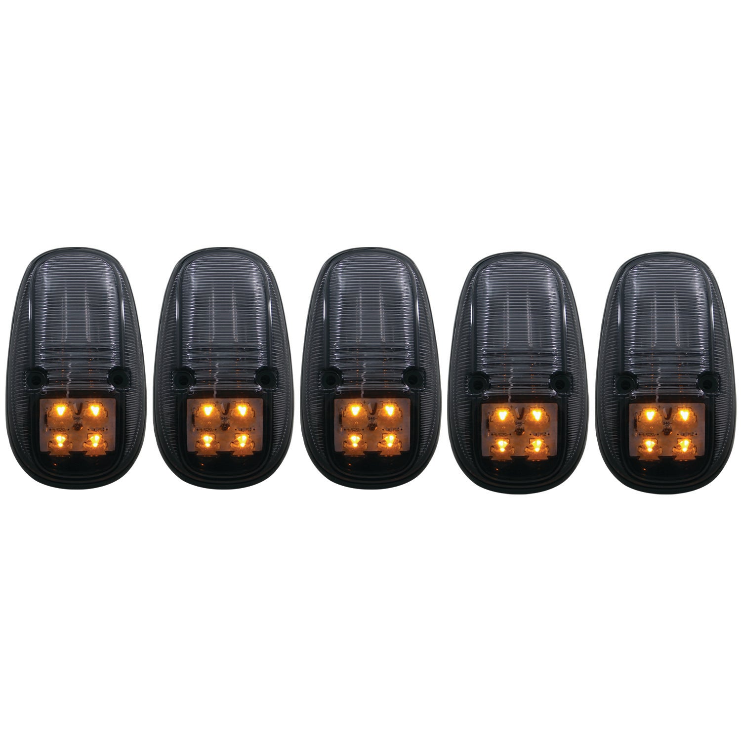 ANZO 1999-2002 Dodge Ram 3500 LED Cab Roof Light Kit Smoke 5pc - 861098 for 1999-2002 Dodge Ram 2500 - front view