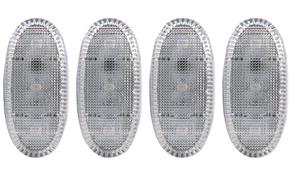 ANZO 2011-2016 Ford F-350 LED Fender Light Kit Clear 2pc Amber / 2pc Red - 861108 for 2011-2016 Ford F 350 - front view