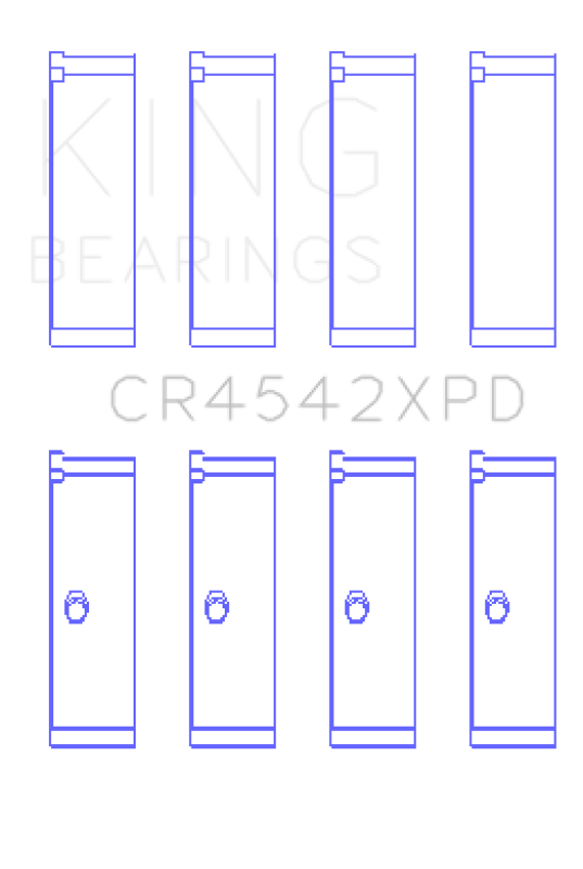King Honda K-Series (except A3) 16v 2.0L/2.3L/2.4 XP Tri-Metal Performance Rod Bearing - Set of 4 - CR4542XPD