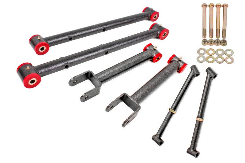 BMR 64-67 A-Body Non-Adj. Rear Suspension Kit - Black Hammertone - RSK007H for 1964-1967 Buick Skylark - front view