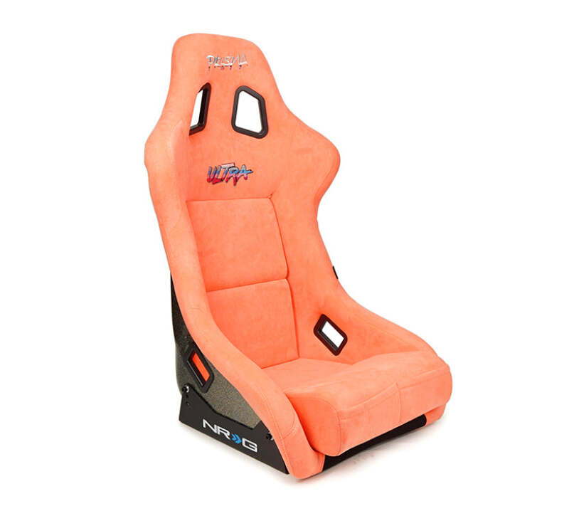 NRG FRP Bucket Seat ULTRA Edition W/ Grey Pearlized Back / Peach Microfiber Material - Large - FRP-302PH-ULTRA - close-up view 2