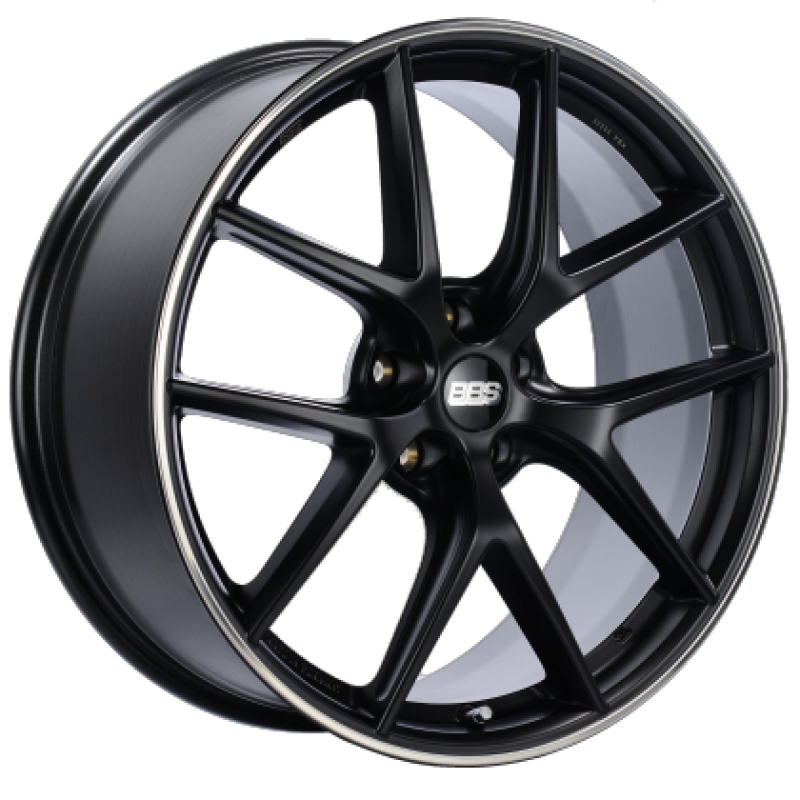 BBS CI-R 19x8 5x108 ET45 Satin Black Polished Rim Protector Wheel -70mm PFS/Clip Required - CI2001BPO