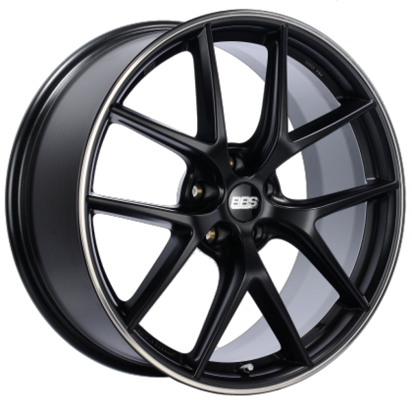 BBS CI-R 20x10 5x112 ET25 Satin Black Polished Rim Protector Wheel -82mm PFS/Clip Required - CI0501BPO by BBS