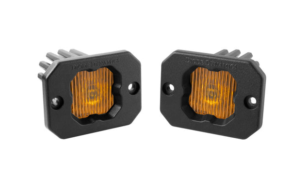 Diode Dynamics Stage Series C1 LED Pod - Yellow SAE Fog Flush ABL (Pair) - DD6851P by Diode Dynamics - front view