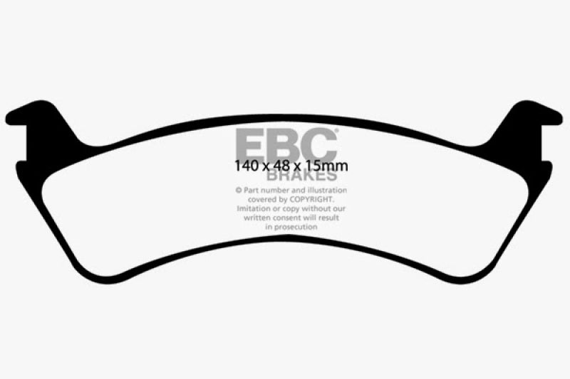 EBC 00-02 Ford Explorer Sport 4.0 2WD (Phenolic PisTons) Extra Duty Rear Brake Pads - ED91130