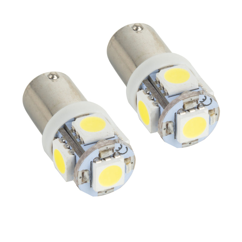 Oracle BA9S 5 LED 3 Chip Bayonet Bulbs (Pair) - White SEE WARRANTY - 4904-001
