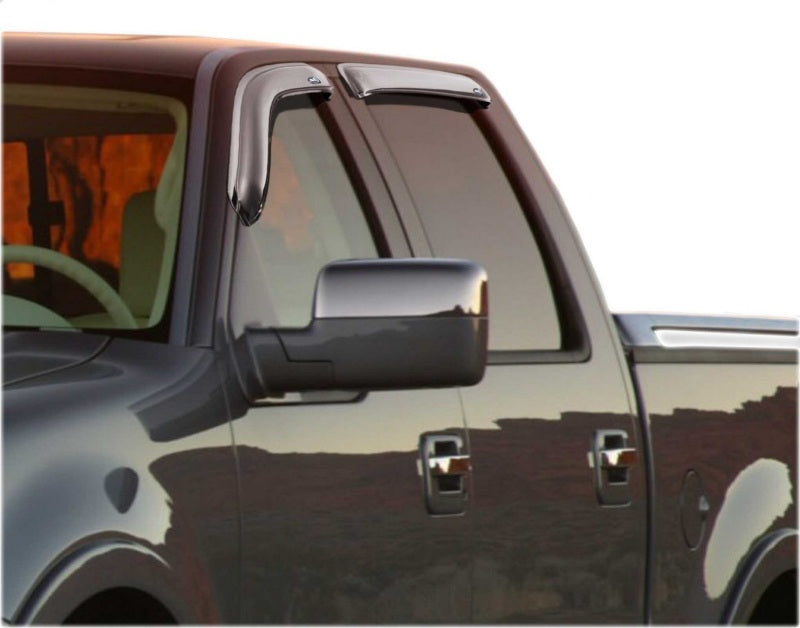 AVS 06-08 Lincoln Mark LT Ventvisor Outside Mount Front &amp; Rear Window Deflectors 4pc - Chrome - 684443