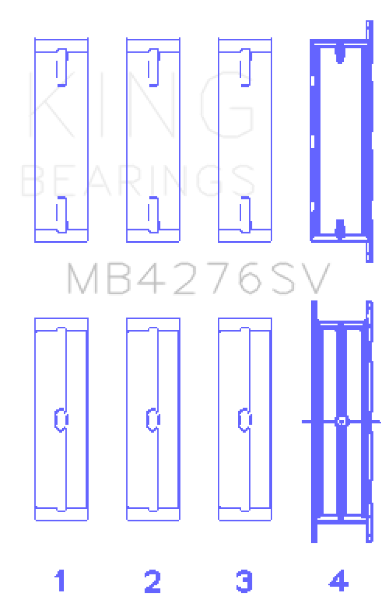 King Land Rover 2.7L TDV6 Sputter Replacement Crankshaft Main Bearings - MB4276SV