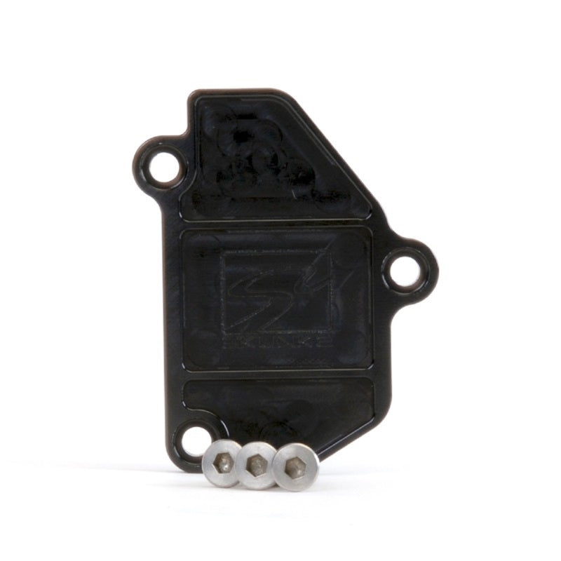 Skunk2 B-Series VTEC Black Anodized Block Off Plate - 639-05-0605 for 1990-2001 Acura Integra - front view