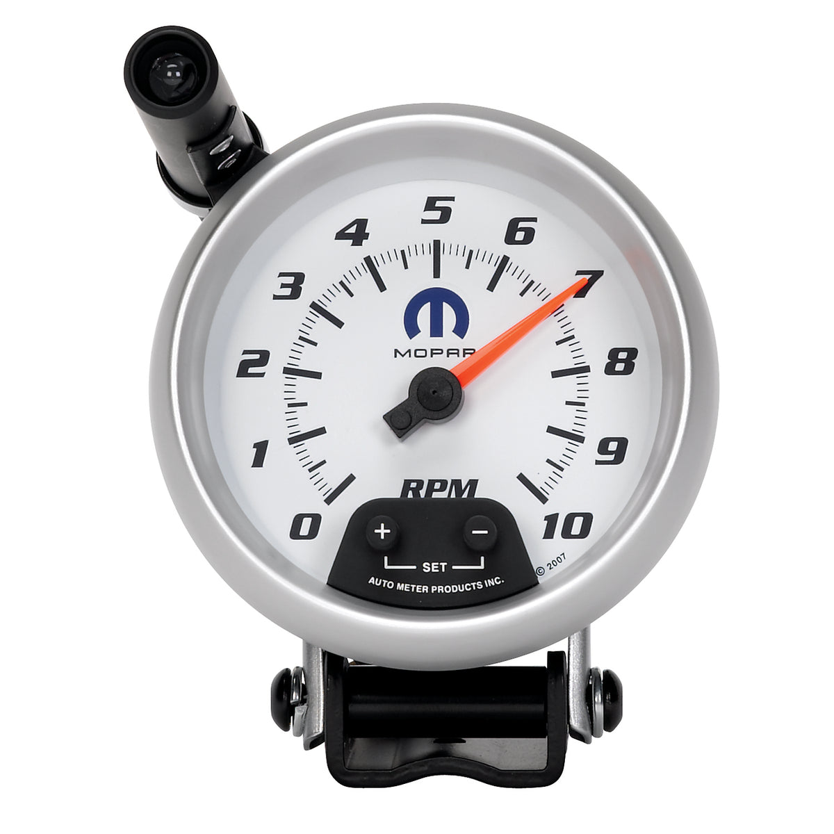 AutoMeter Gauge Tachometer 3-3/4in. 10K RPM Pedestal W/ Ext. Quick-Lite White Mopar - 880037