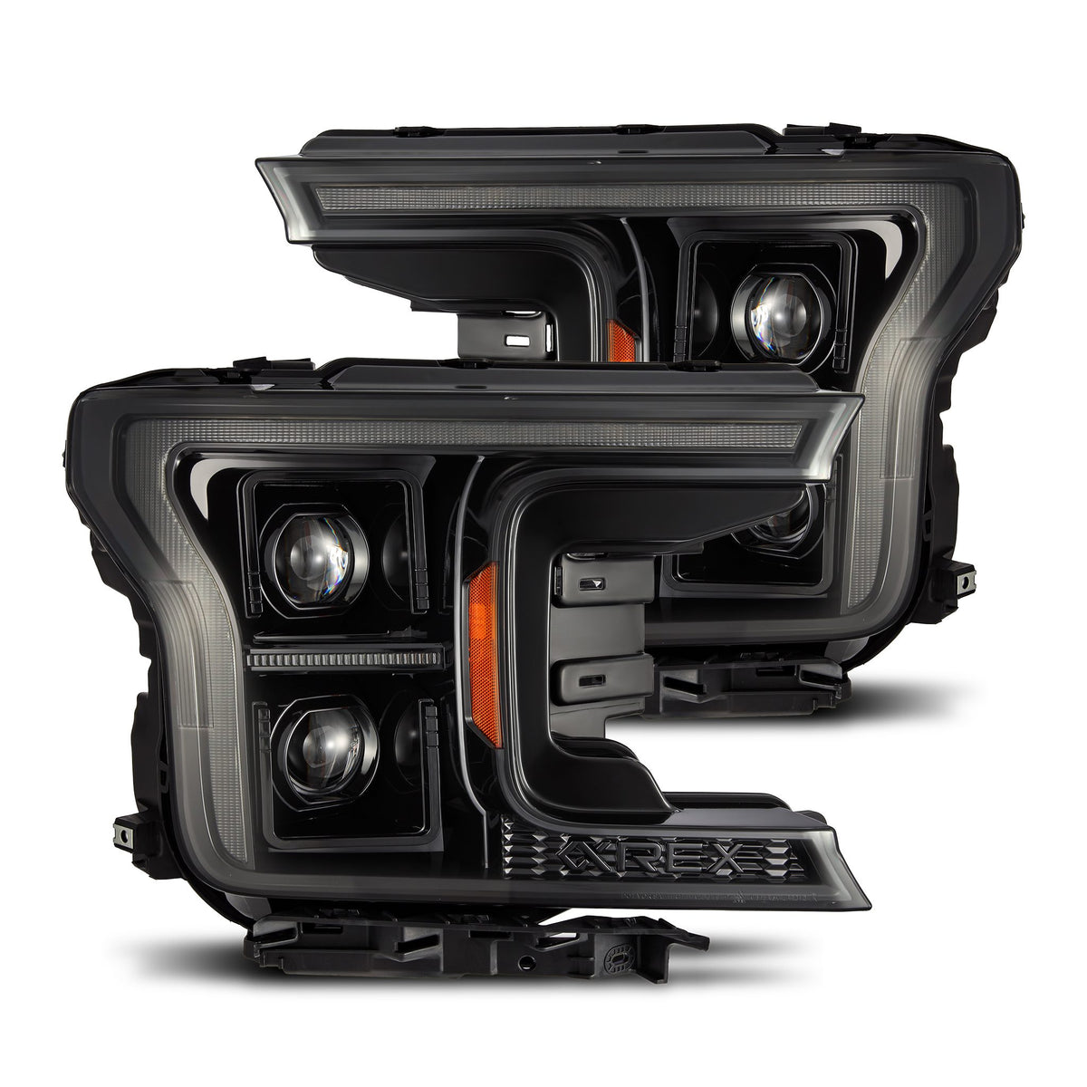 AlphaRex 18-20 Ford F150 PRO-Series Headlight Alpha Black w/ Seq Signal & DRL - 880253