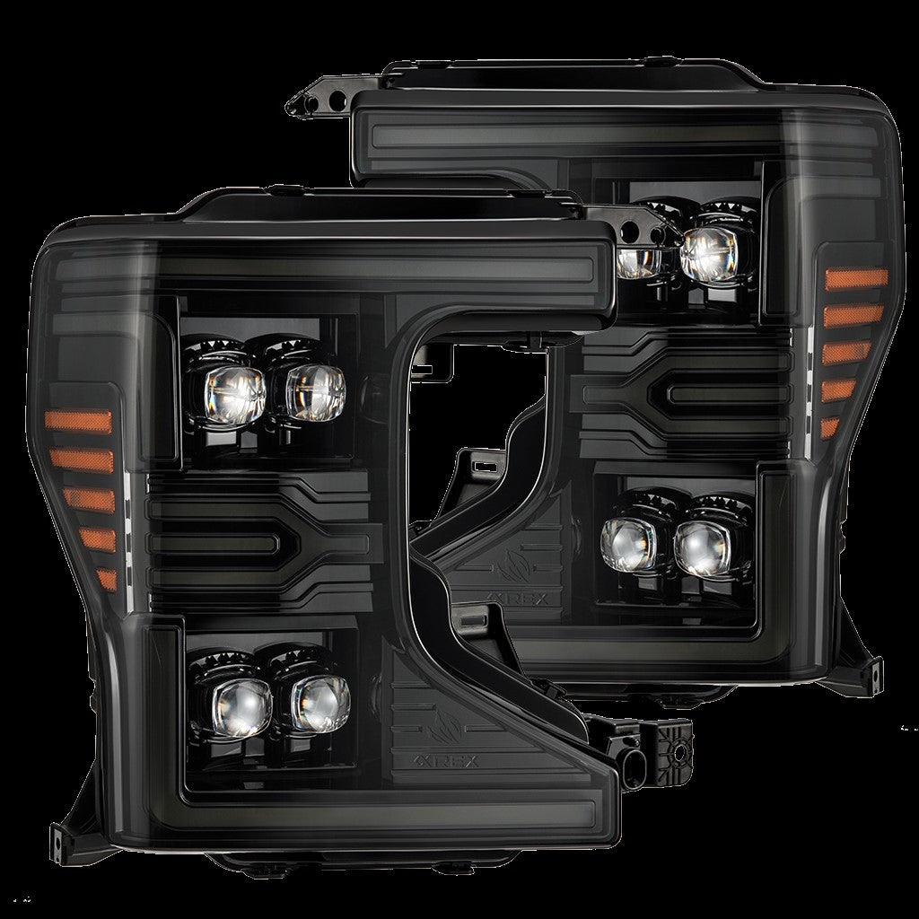 AlphaRex 20-22 Ford F-250/350/450 SD NOVA-Series LED Proj Headlights Alpha-Bk w/Acv Light SS & SBDRL - 880340