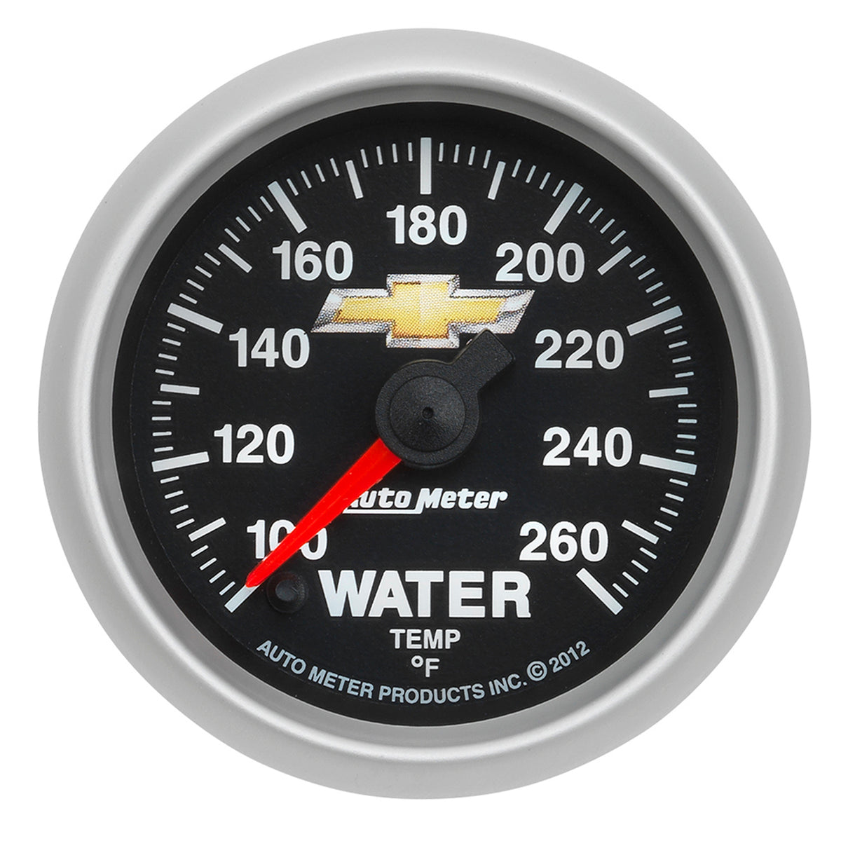 AutoMeter Gauge Water Temp 2-1/16in. 100-260 Deg. F Digital Stepper Motor Chevy Gold Bowtie - 880446