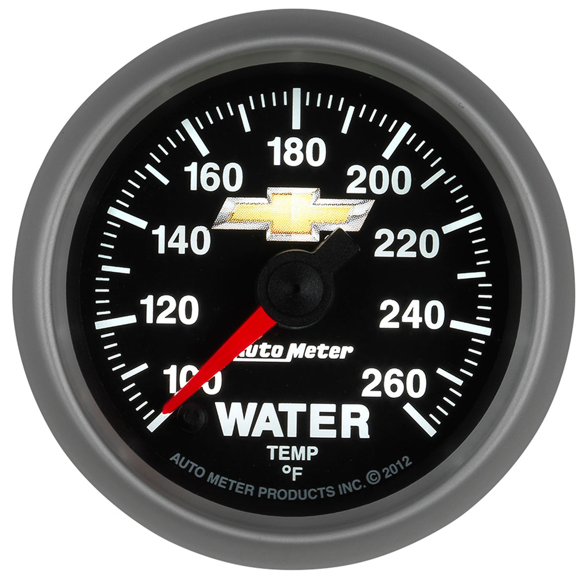 AutoMeter Gauge Water Temp 2-1/16in. 100-260 Deg. F Digital Stepper Motor Chevy Gold Bowtie - 880446