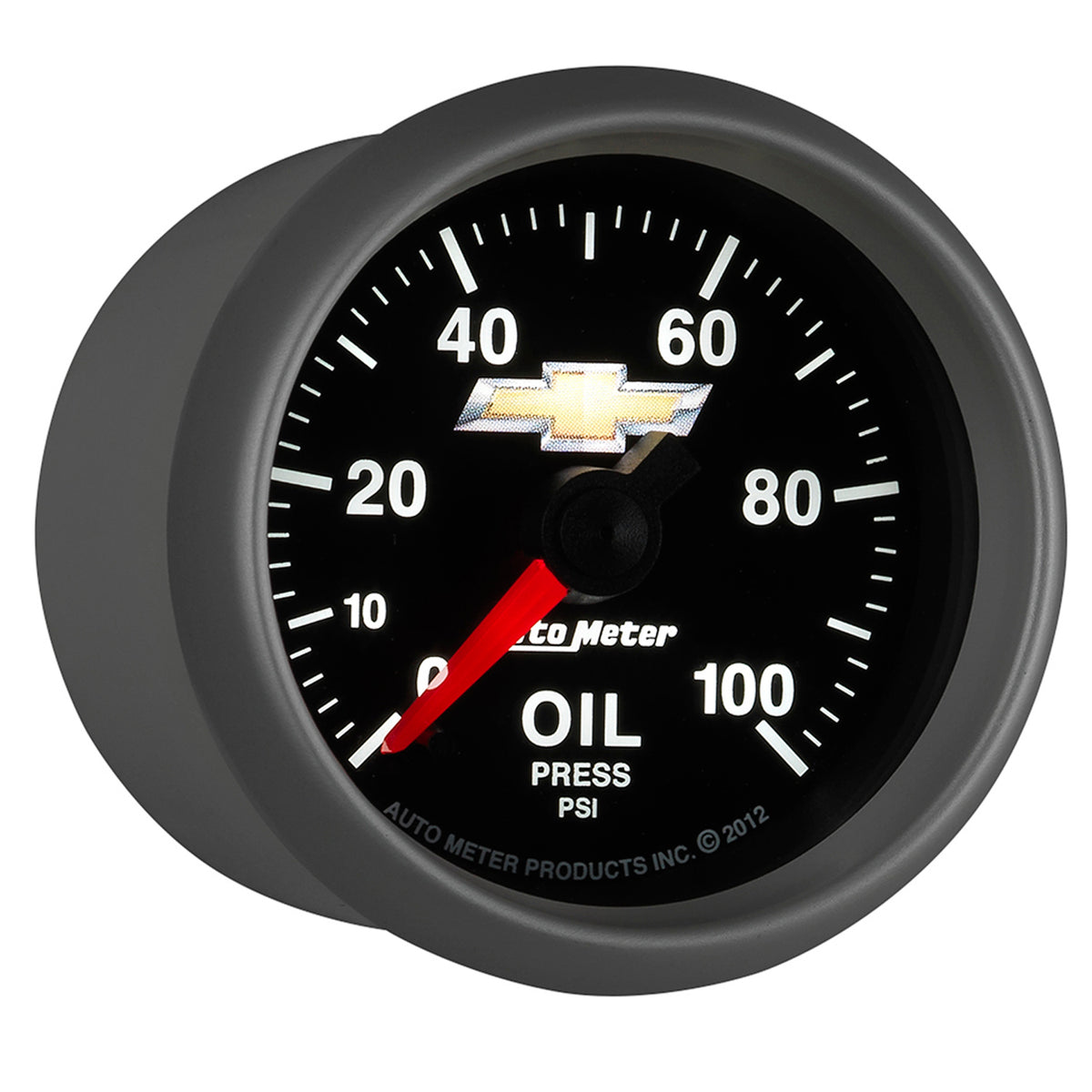 AutoMeter Gauge Oil Press 2-1/16in. 100PSI Digital Stepper Motor Chevy Gold Bowtie - 880447