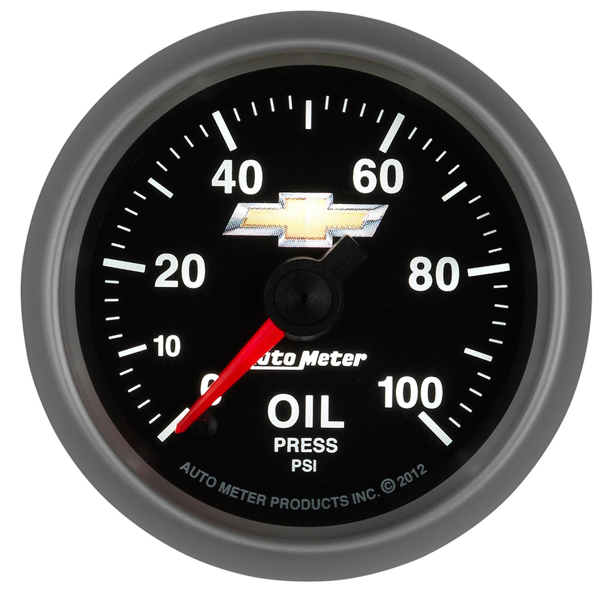 AutoMeter Gauge Oil Press 2-1/16in. 100PSI Digital Stepper Motor Chevy Gold Bowtie - 880447