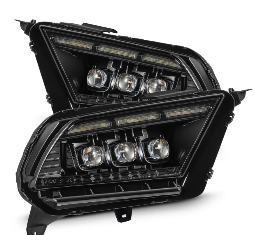 AlphaRex 10-12 Ford Mustang NOVA-Series LED Proj. Headlights Alpha-Blk w/Activ Lght & Seq.Sig SB DBL - 880490