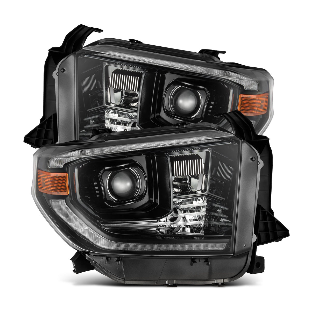 AlphaRex 14-21 Toyota Tundra LUXX-Series LED Proj Headlights Alpha-Blk w/Actv Light & Seq. Sig + DRL - 880836