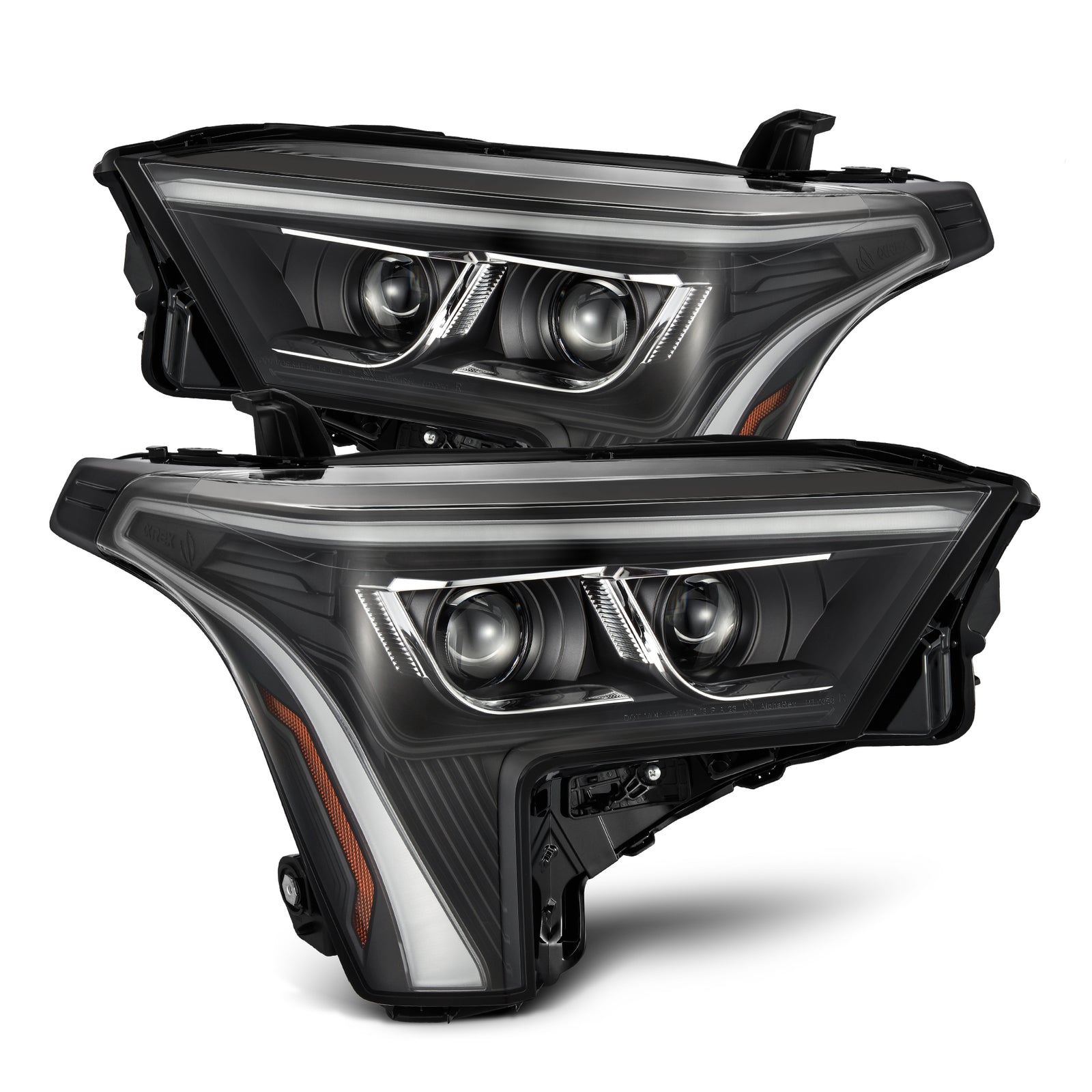 AlphaRex 22-23 Toyota Tundra LUXX-Series Headlights Black w/White DRL - Req 810029 OR 810030 - 880864