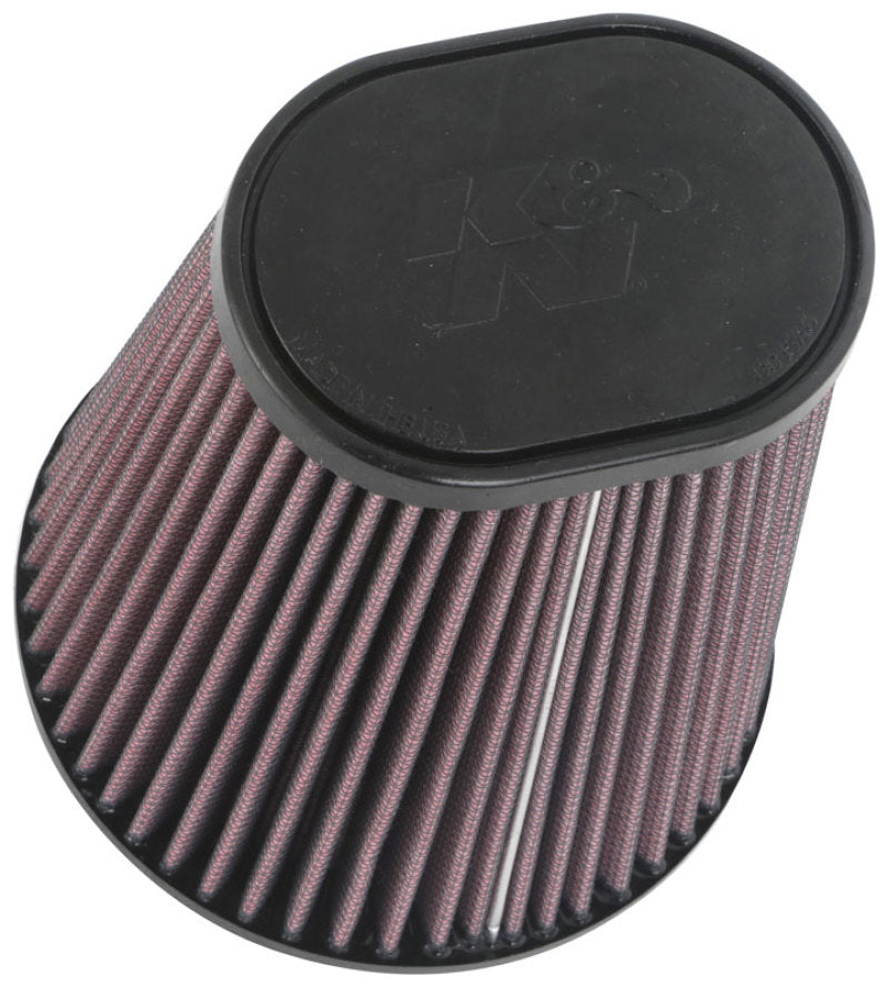 K&amp;N Universal Clamp-On Air Filter 3-1/2in 10 Degree Flange 5-3/4in B 4-1/2in x 3-1/4in T 7in H - RU-1033