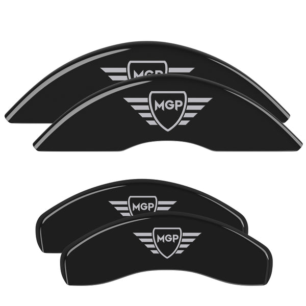 MGP Front set 2 Caliper Covers Engraved Front MGP Black finish silver ch - 16208FMGPBK