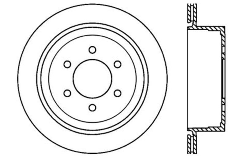 StopTech 04-09 Ford F150 / 06-08 Lincoln Mark LT Rear Left Slotted &amp; Drilled Rotor - 127.65102L