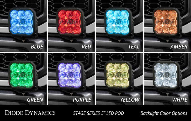 Diode Dynamics 17-20 Ford Raptor SS5 Bumper LED Pod Light Kit - Sport Yellow Combo - DD7345