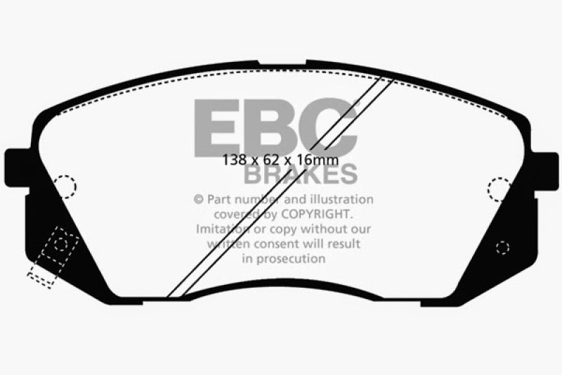 EBC 10-15 Hyundai Tucson 2.0 AWD Ultimax2 Front Brake Pads - UD1295