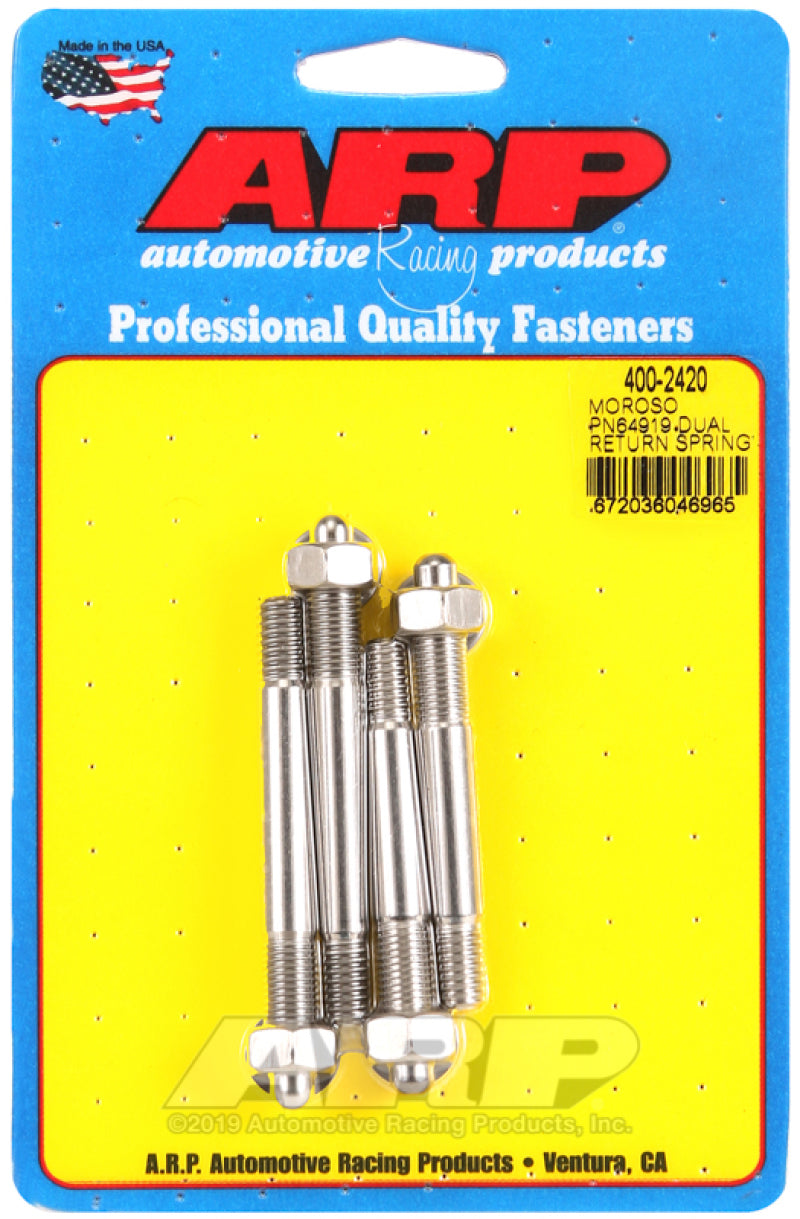 ARP Moroso 64919 Dual Return Spring w/ 1in Spacer Plate SS Carb Stud Kit - 400-2420