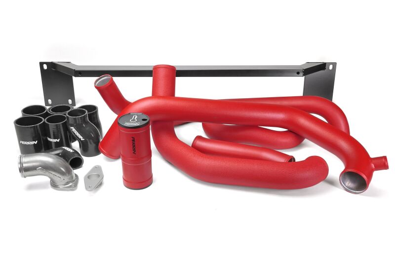 PERRIN 08-14 Subaru WRX Front Mount Intercooler Boost Tube Kit - Red - PSP-ITR-436-3RD