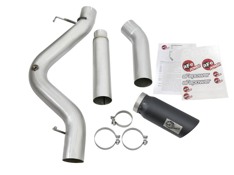 aFe Atlas Exhaust 5in DPF-Back Aluminized Steel w/ Black Tips 16-17 GM Diesel Truck V8-6.6L (td) - 49-04081-B